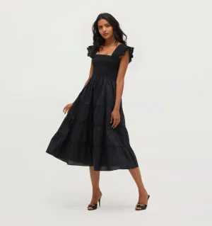 The Ellie Nap Dress - Black Poplin