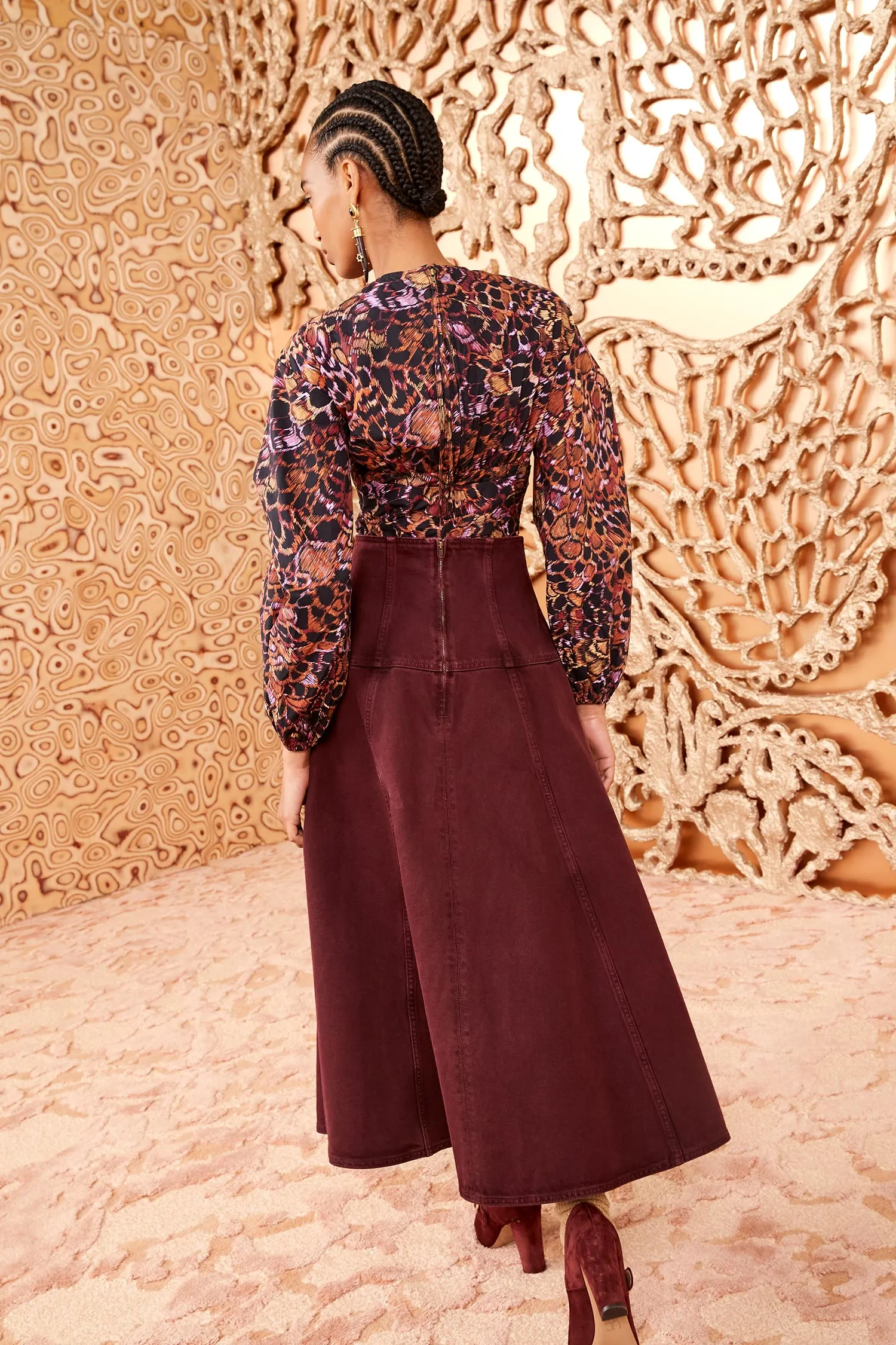 The Estelle Skirt - Claret Wash