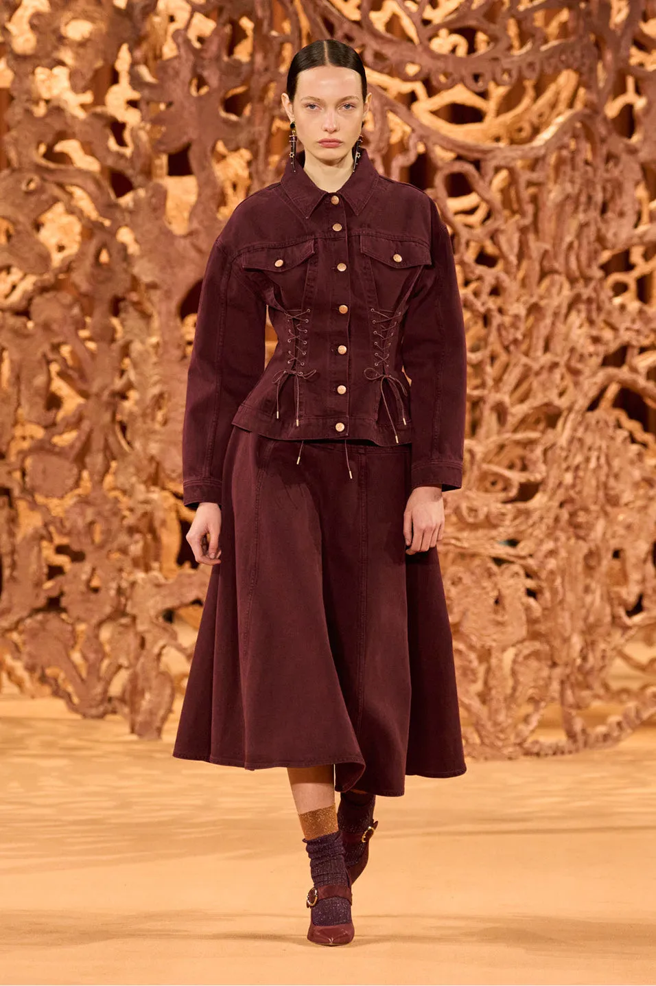 The Estelle Skirt - Claret Wash