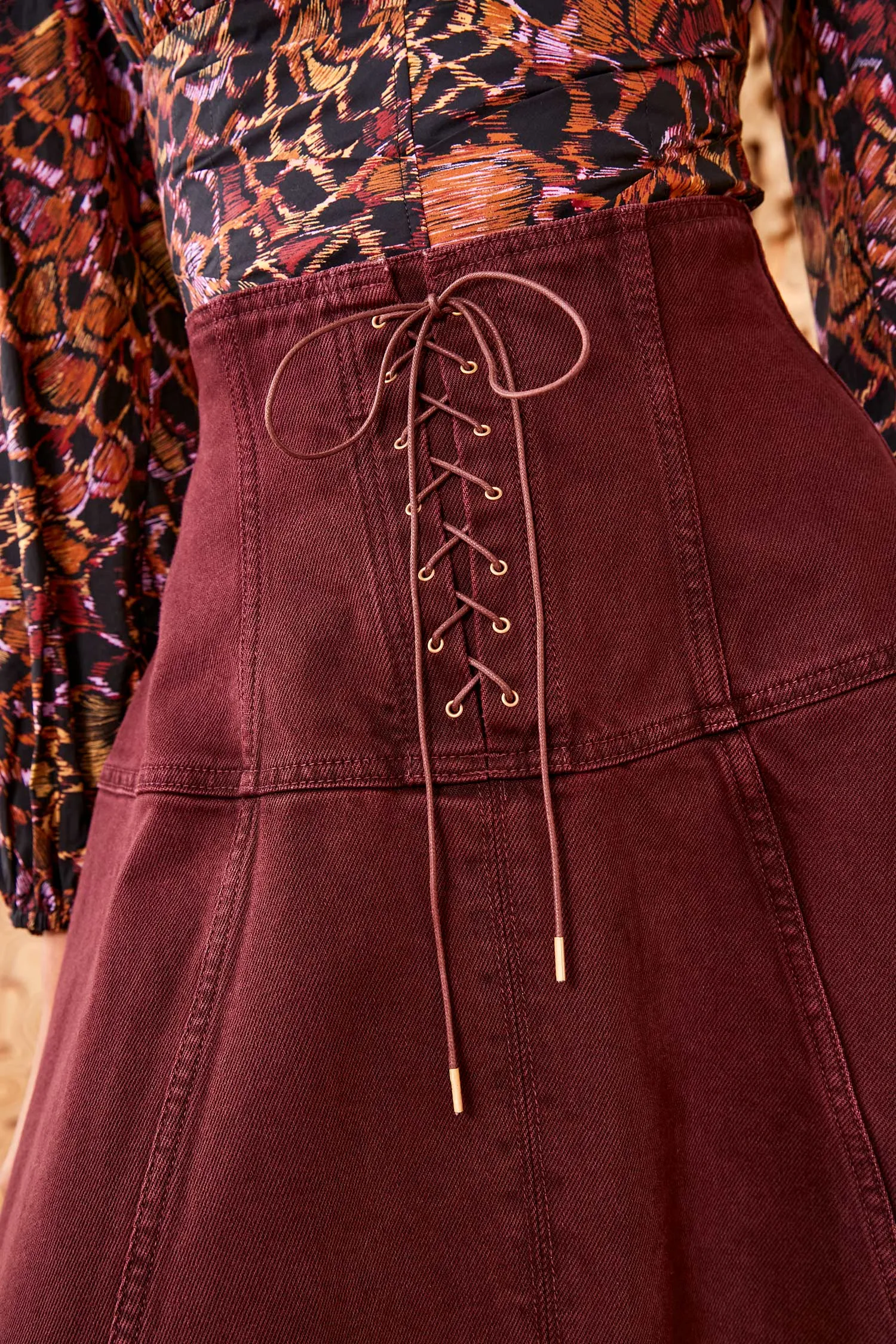 The Estelle Skirt - Claret Wash