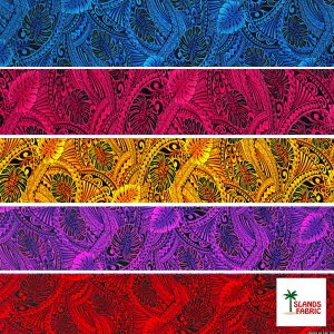 Traditional Tattoo Monstera Leaves Fabric | Rayon