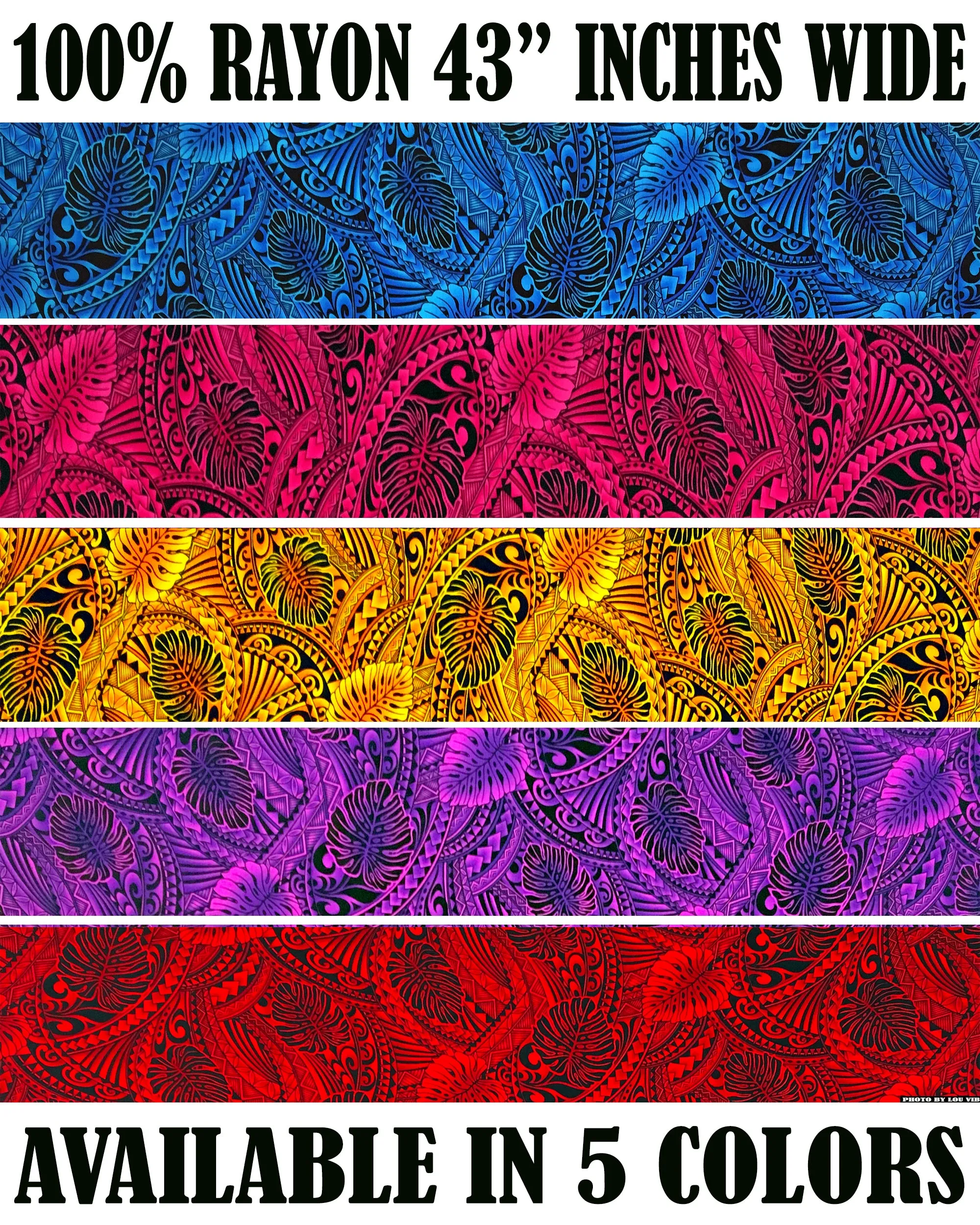 Traditional Tattoo Monstera Leaves Fabric | Rayon