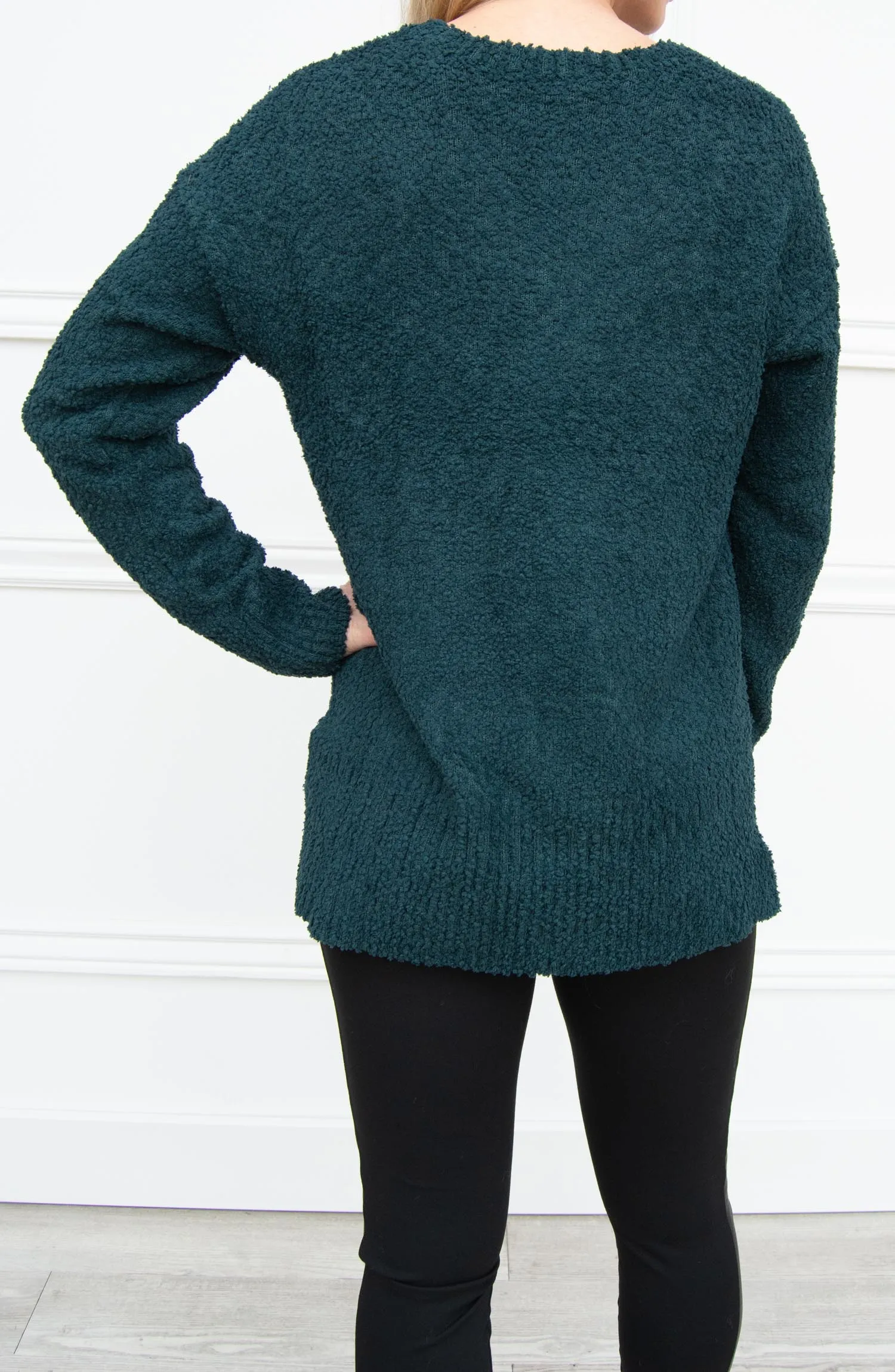 V-Neck Teddy Sweater