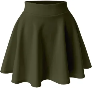 Women's Basic Versatile Stretchy Flared Skater Skirt (S-XL)