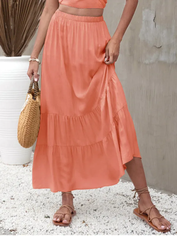Women's woven fashion casual all-match skirt