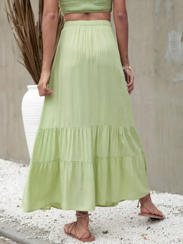 Women's woven fashion casual all-match skirt